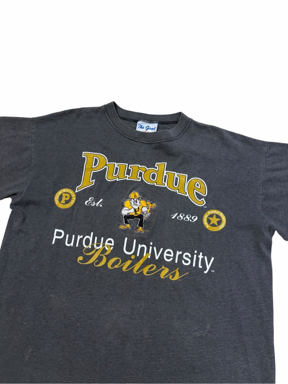 VTG The Game Purdue Boilermakers Single Stitched Shirt Men’s Large Gray 90s